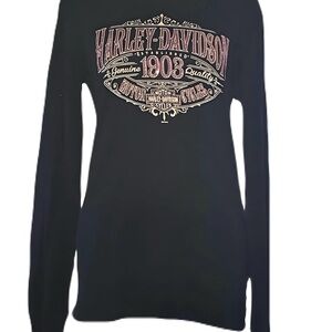 Harley-Davidson Black and Gold Women's Hoodie